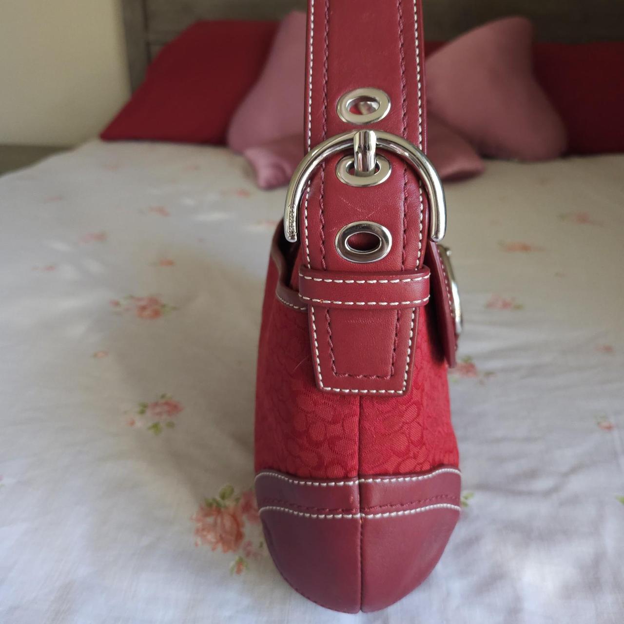 Y2K Vintage Coach Red Soho Flap Buckle Shoulder Bag Purse