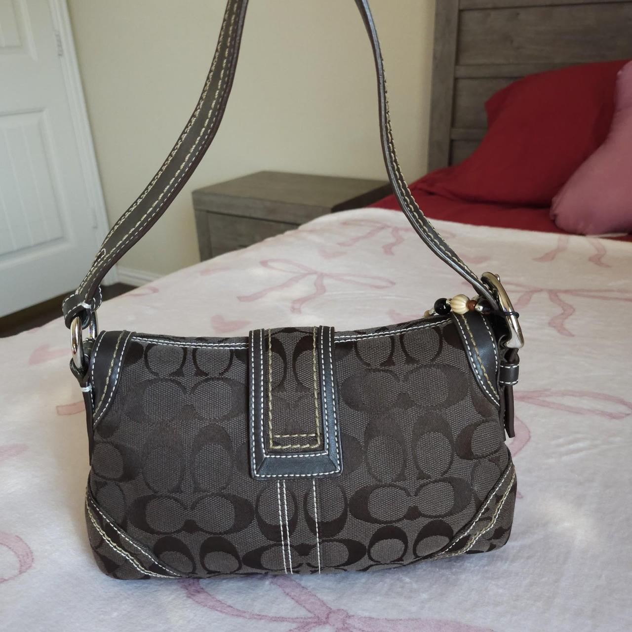 Y2K Vintage Coach Brown Mini Soho Signature C's Shoulder Purse