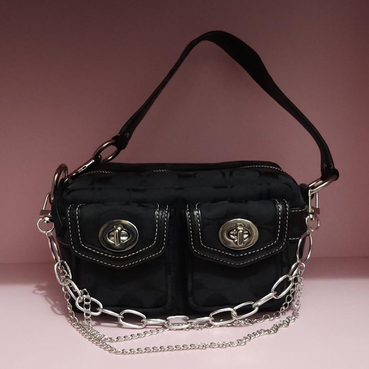 Y2K Vintage Coach Mini Double Turnlock Handbag Shoulder Bag