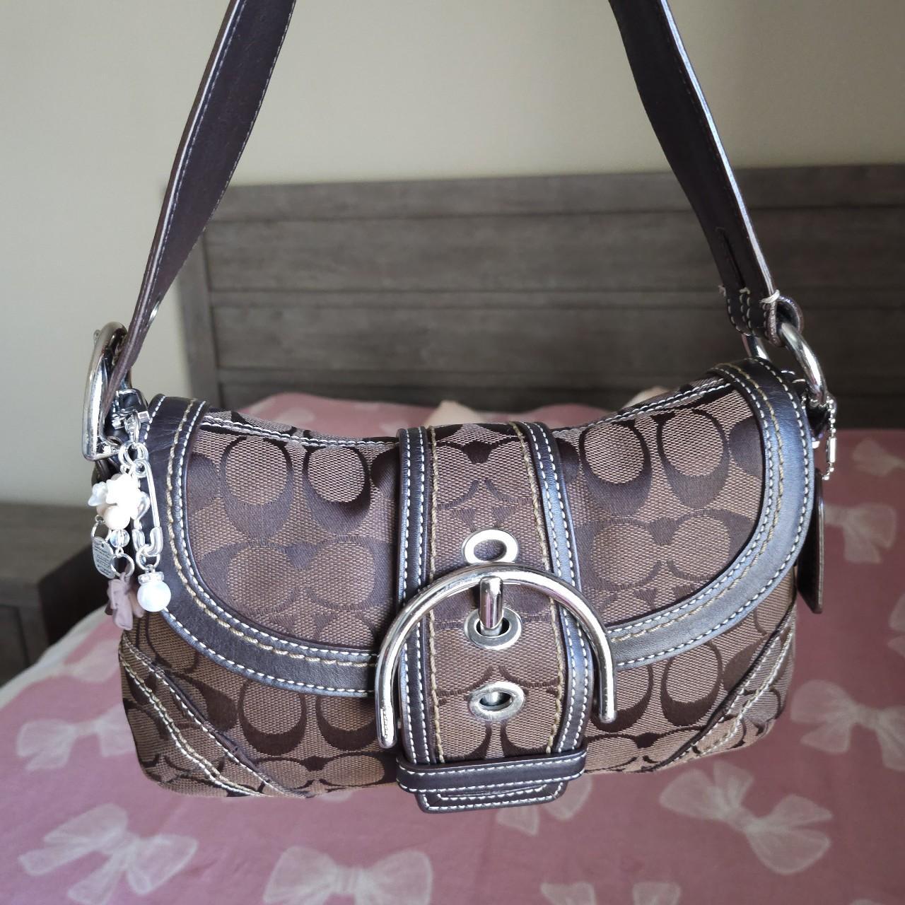 Y2K Vintage Coach Brown Mini Soho Signature C's Shoulder Purse