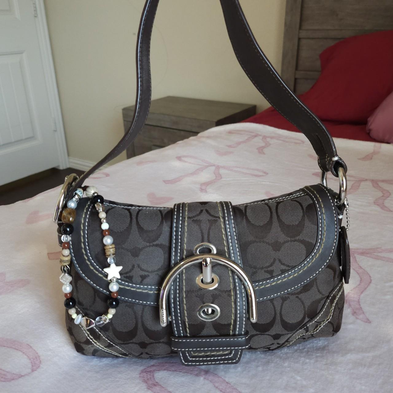 Y2K Vintage Coach Brown Mini Soho Signature C's Shoulder Purse