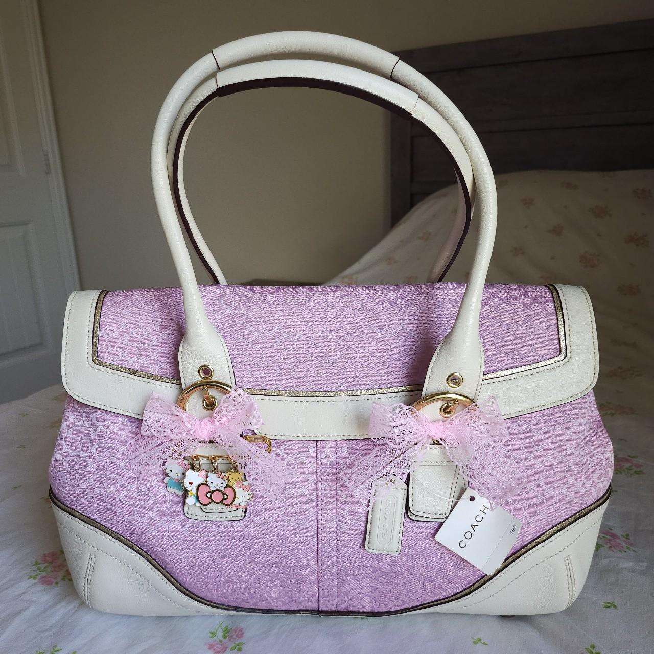 Y2K Vintage Coach Pink Handbag Shoulder Purse NWT. charm included.