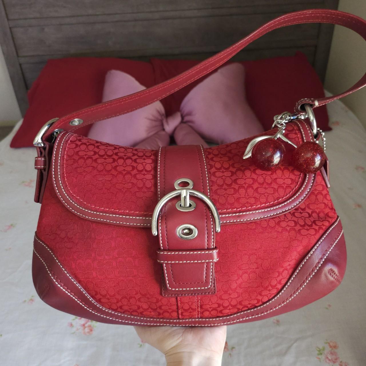 Y2K Vintage Coach Red Soho Flap Buckle Shoulder Bag Purse