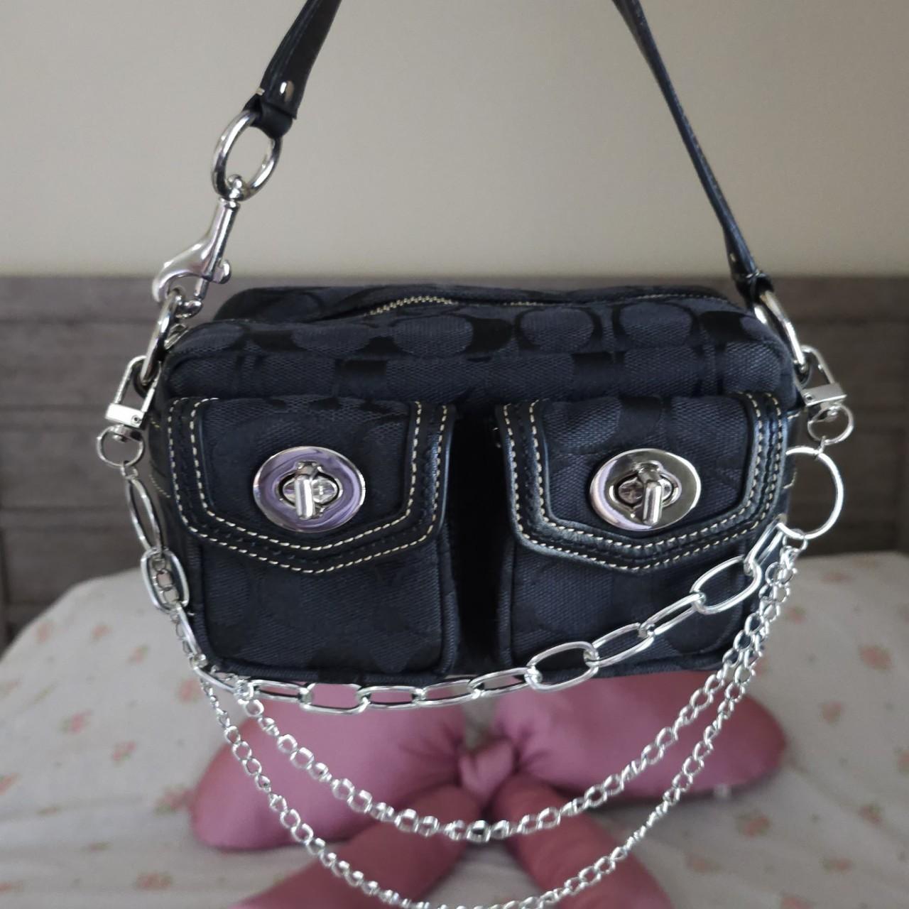 Y2K Vintage Coach Mini Double Turnlock Handbag Shoulder Bag