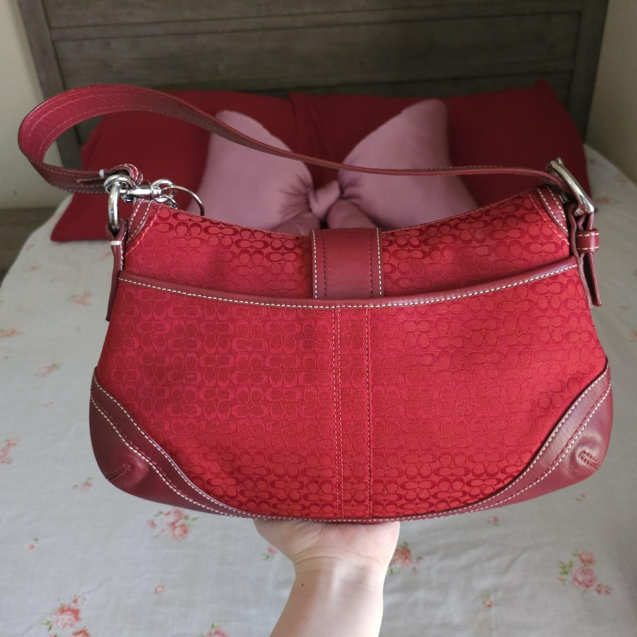 Y2K Vintage Coach Red Soho Flap Buckle Shoulder Bag Purse