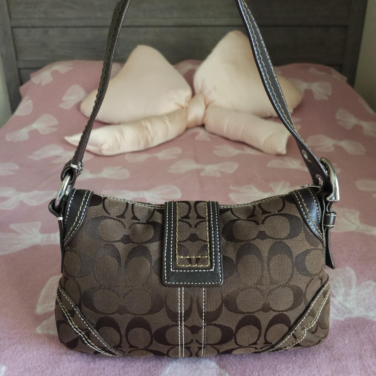 Y2K Vintage Coach Brown Mini Soho Signature C's Shoulder Purse