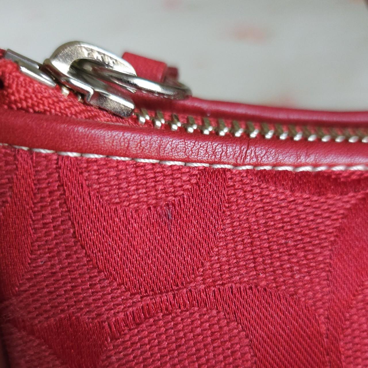 Y2K Vintage Rare Coach Red East West Baguette Shoulder Bag with coin purse