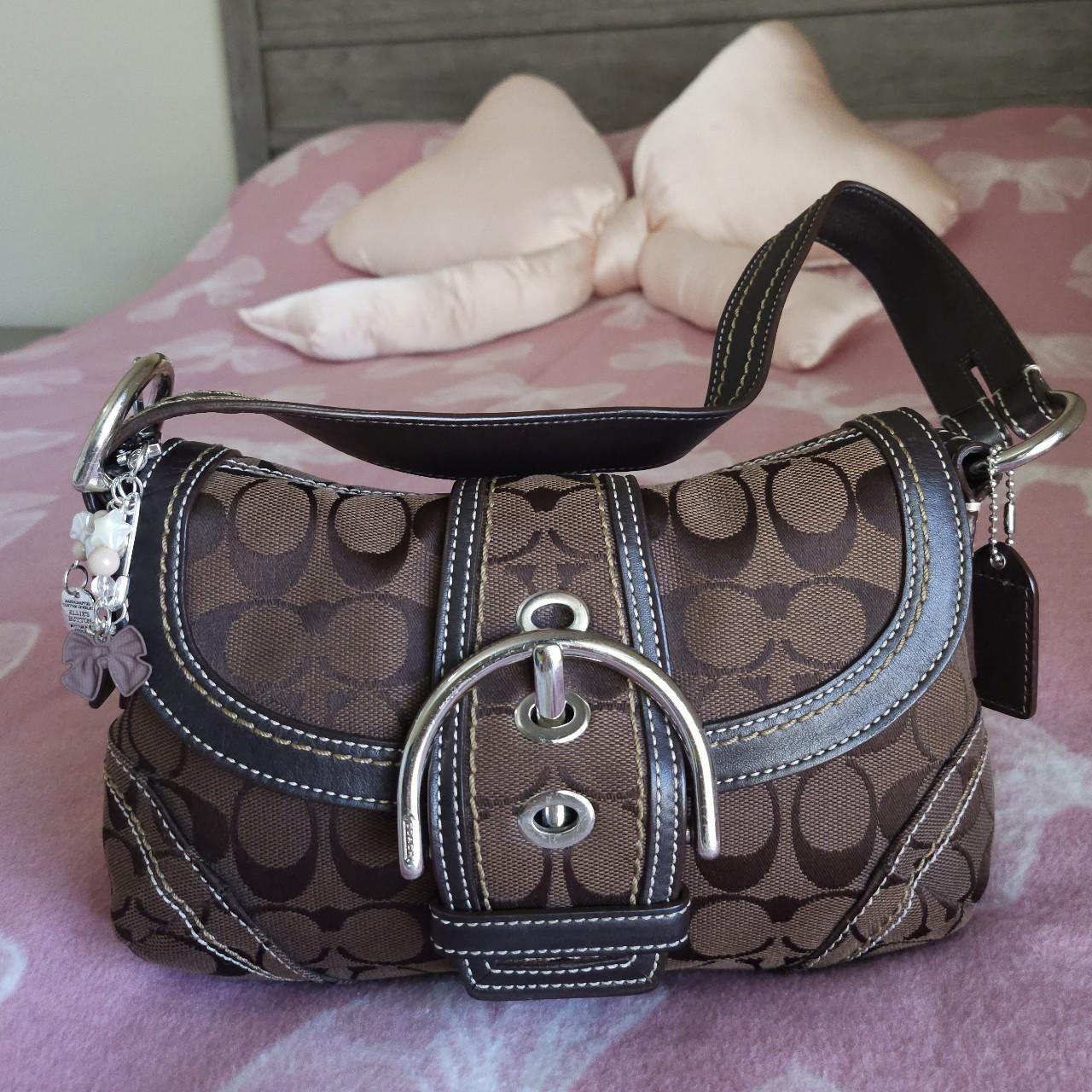 Y2K Vintage Coach Brown Mini Soho Signature C's Shoulder Purse