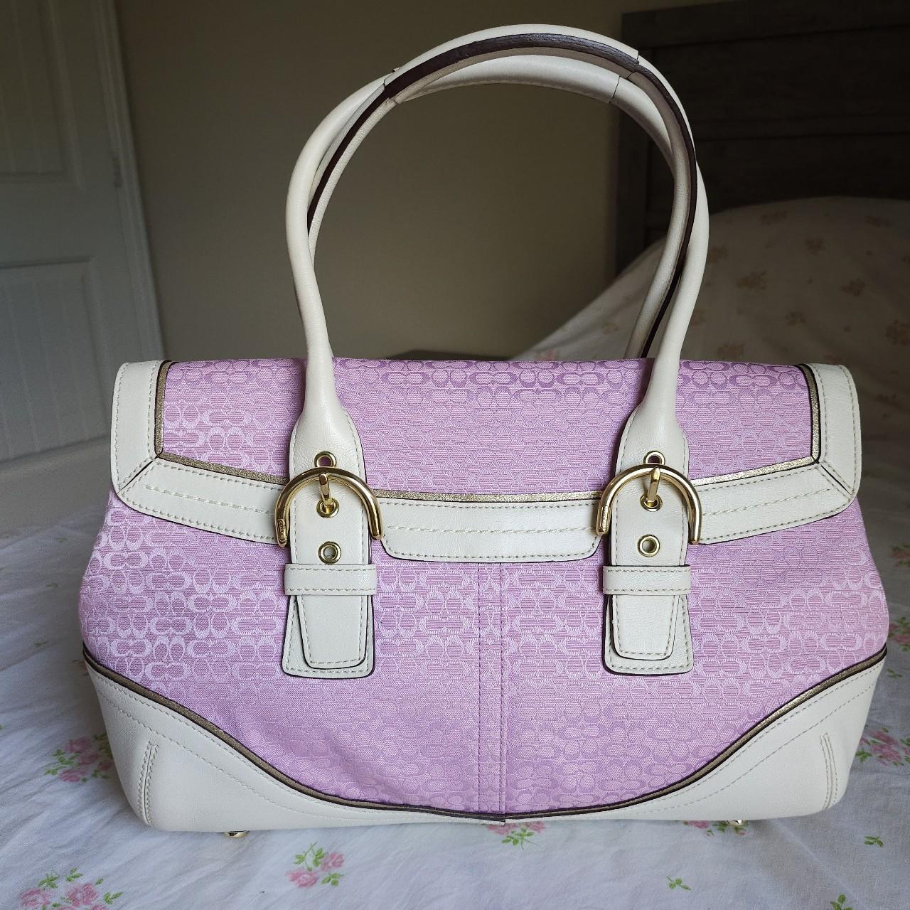 Y2K Vintage Coach Pink Handbag Shoulder Purse NWT. charm included.