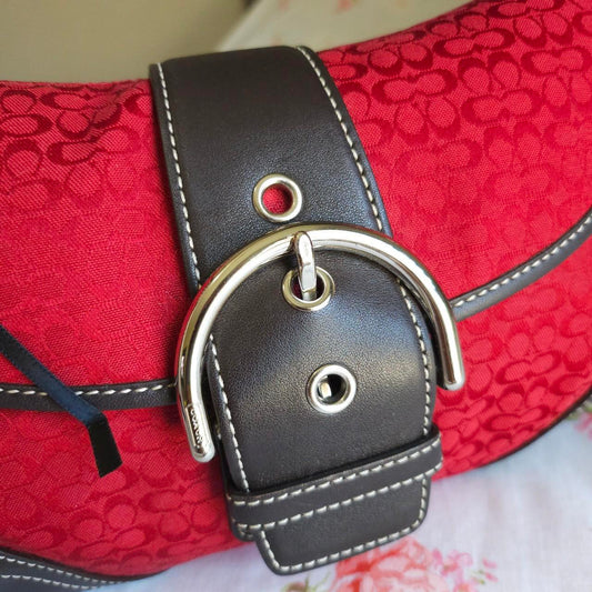 Vintage Coach Mini Soho Flap Buckle Shoulder Purse