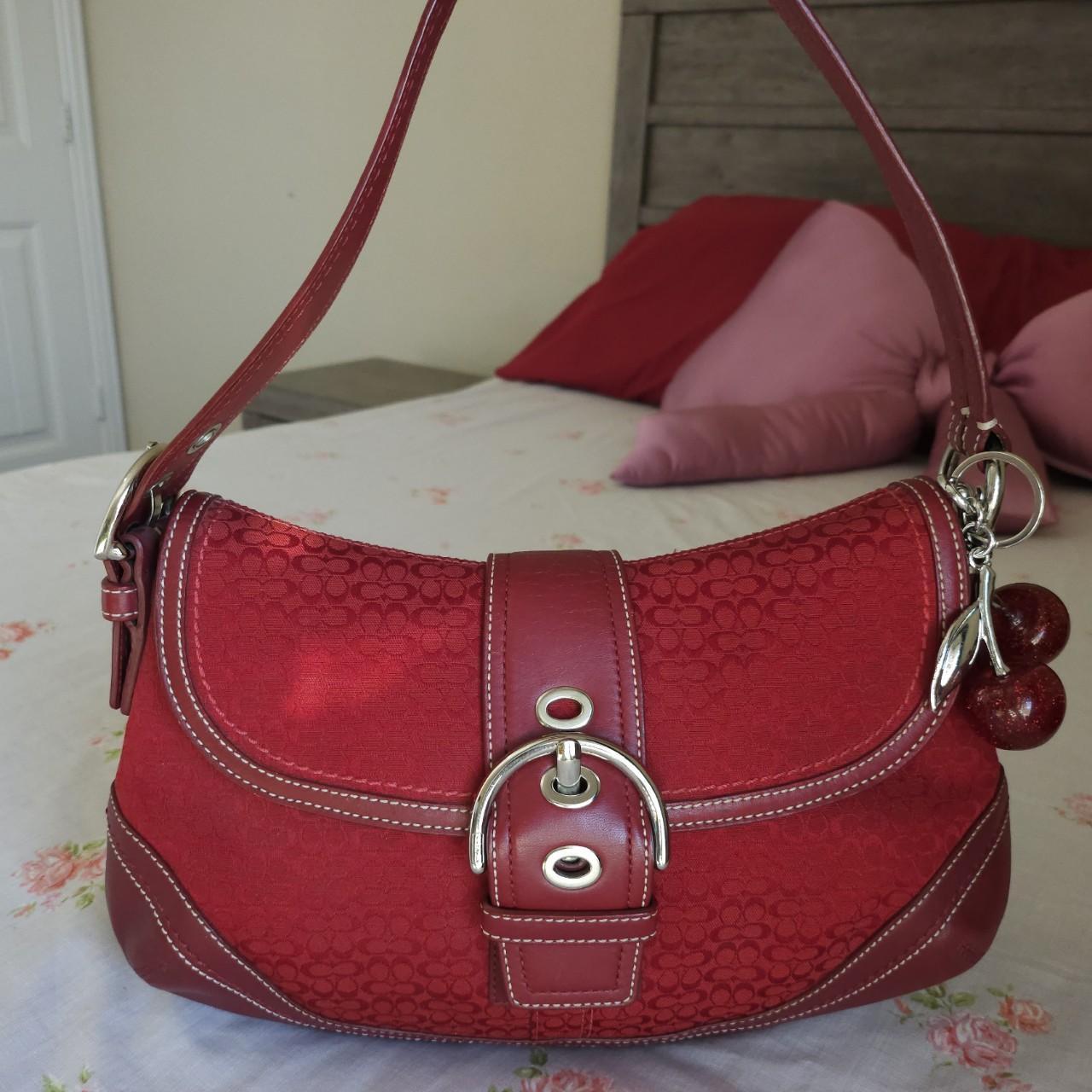 Y2K Vintage Coach Red Soho Flap Buckle Shoulder Bag Purse