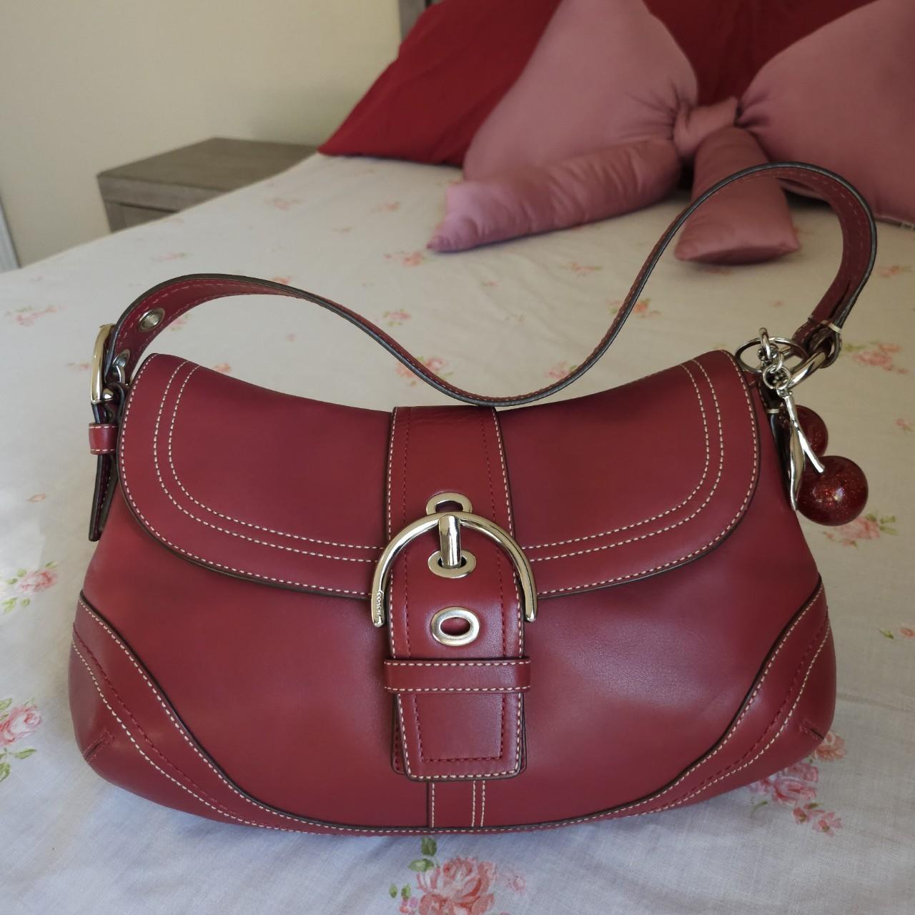 Vintage Y2K Coach Dark Red Soho Buckle Shoulder Purse